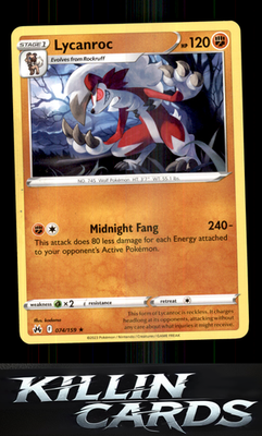 Lycanroc 074/159 Pokemon Rare SWSH: Crown Zenith Card NM
