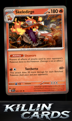 Skeledirge 031/191 Pokemon Rare SV08: Surging Sparks Card NM