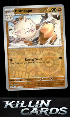 Reverse Holofoil Primeape - 046/091 046/091 Pokemon Uncommon SV: Paldean Fates C