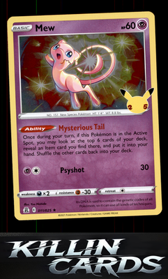 Mew 011/025 Pokemon Holo Rare Celebrations Card NM