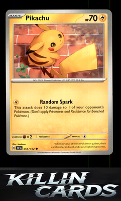 Pikachu 051/162 Pokemon Common SV05: Temporal Forces Card NM