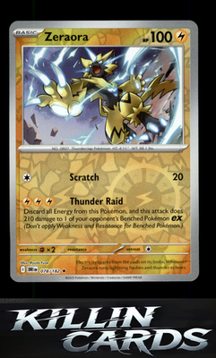 Reverse Holofoil Zeraora 078/182 Pokemon Rare SV10: Destined Rivals Card NM