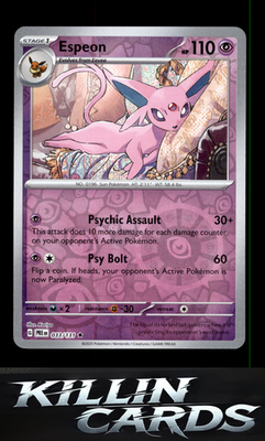 Reverse Holofoil Espeon 033/131 Pokemon Rare SV: Prismatic Evolutions Card NM