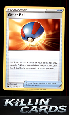Great Ball 132/159 Pokemon Uncommon SWSH: Crown Zenith Card NM
