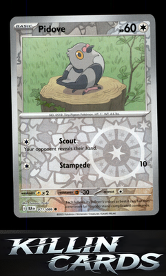 Reverse Holofoil Pidove 071/086 Pokemon Common SV: Black Bolt Card NM