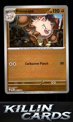 Reverse Holofoil Primeape 043/084 Pokemon Common ME05: Pitch Black Card NM