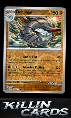 Reverse Holofoil Donphan 103/191 Pokemon Common SV08: Surging Sparks Card NM