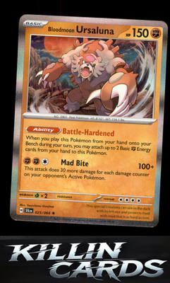 Reverse Holofoil Bloodmoon Ursaluna 025/064 Pokemon Rare SV: Shrouded Fable Card