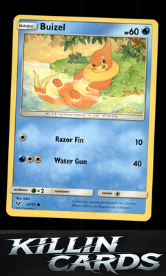 Buizel 22/73 Pokemon Common Shining Legends Card NM