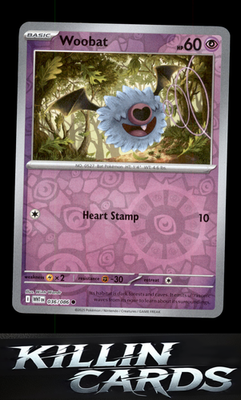 Reverse Holofoil Woobat 036/086 Pokemon Common SV: White Flare Card NM