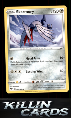 Skarmory 120/189 Pokemon Common SWSH03: Darkness Ablaze Card NM