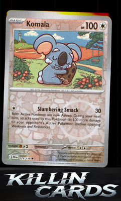 Reverse Holofoil Komala 129/159 Pokemon Common SV09: Journey Together Card NM