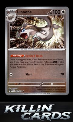 Reverse Holofoil Linoone 082/094 Pokemon Uncommon ME02: Phantasmal Flames Card N
