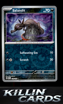 Reverse Holofoil Salandit 139/197 Pokemon Common SV03: Obsidian Flames Card NM