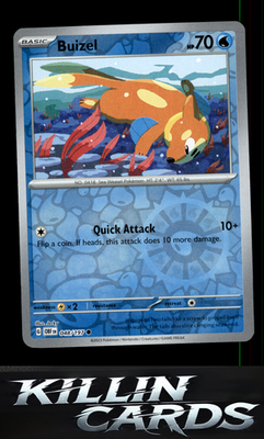 Reverse Holofoil Buizel 048/197 Pokemon Common SV03: Obsidian Flames Card NM