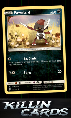 Pawniard 134/236 Pokemon Common SM - Cosmic Eclipse Card NM