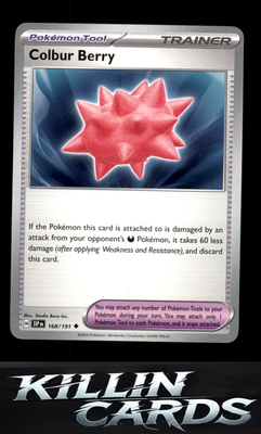Colbur Berry 168/191 Pokemon Uncommon SV08: Surging Sparks Card NM