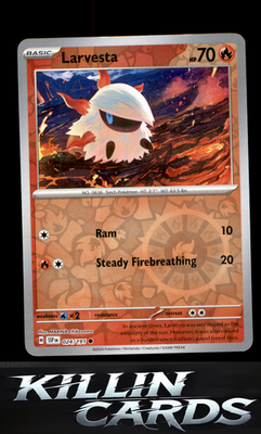 Reverse Holofoil Larvesta - 024/191 024/191 Pokemon Common SV08: Surging Sparks