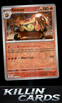 Reverse Holofoil Emboar 013/086 Pokemon Rare SV: White Flare Card NM