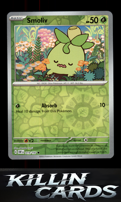 Reverse Holofoil Smoliv 019/197 Pokemon Common SV03: Obsidian Flames Card NM