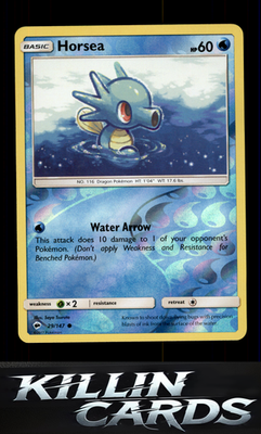 Reverse Holofoil Horsea 29/147 Pokemon Common SM - Burning Shadows Card NM