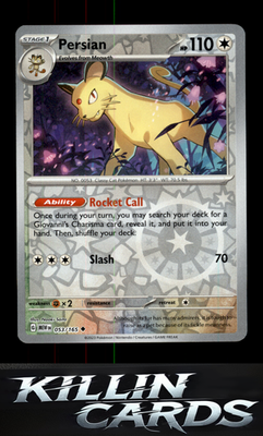 Reverse Holofoil Persian 053/165 Pokemon Uncommon SV: Scarlet & Violet 151 Card