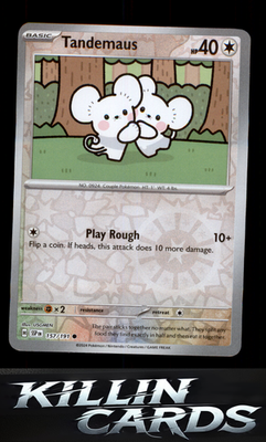 Reverse Holofoil Tandemaus 157/191 Pokemon Common SV08: Surging Sparks Card NM