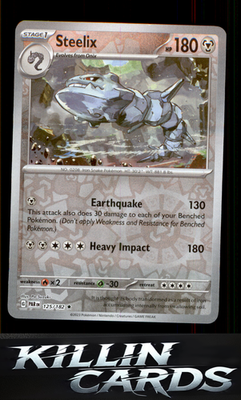 Reverse Holofoil Steelix - 125/182 125/182 Pokemon Rare SV04: Paradox Rift Card