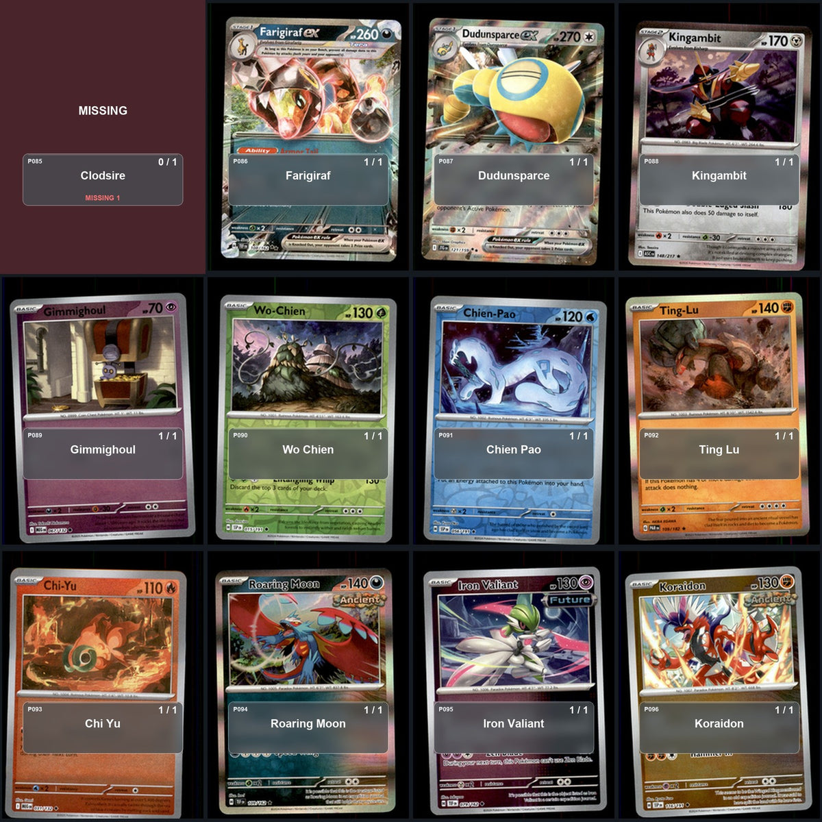 Pokemon TCG Generation 9 Paldea Pokemon Pokedex Set 119 Cards Collection