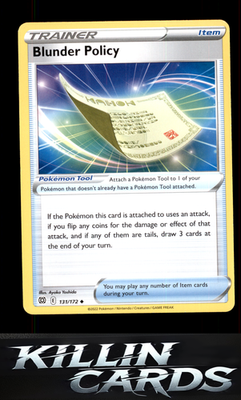 Blunder Policy 131/172 Pokemon Uncommon SWSH09: Brilliant Stars Card NM