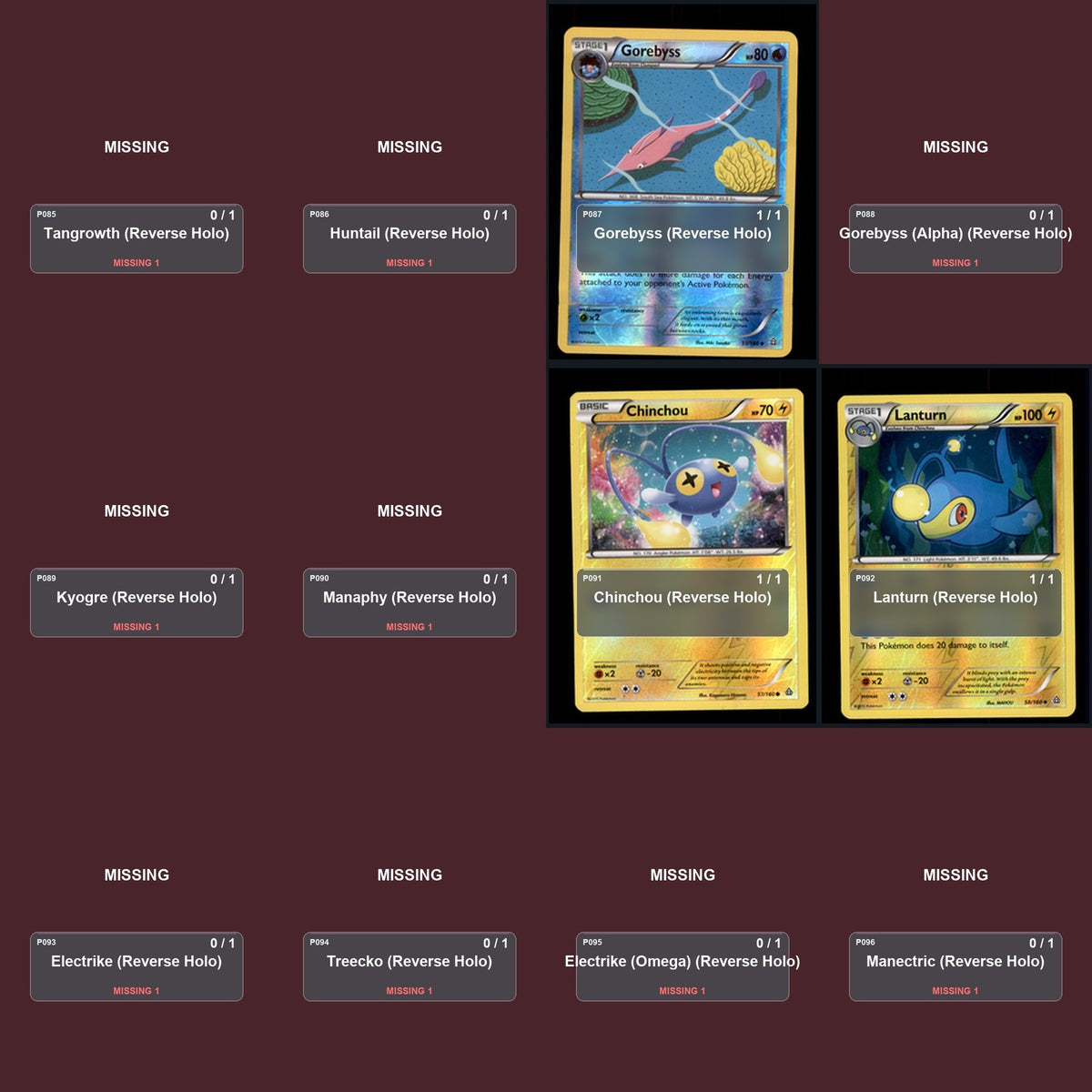 Pokemon TCG XY - Primal Clash Reverse Holo Master Set 15 Reverse Holo Card