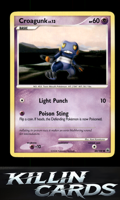 Croagunk 60/100 Pokemon Common Majestic Dawn Card LP