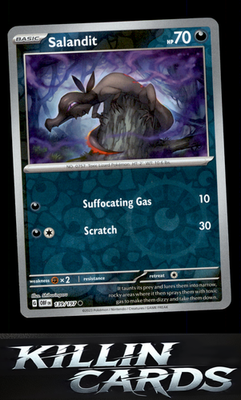 Reverse Holofoil Salandit 139/197 Pokemon Common SV03: Obsidian Flames Card NM