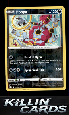 Reverse Holofoil Hoopa 122/196 Pokemon Rare SWSH11: Lost Origin Card NM