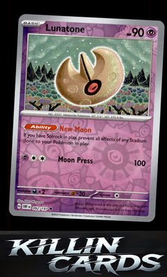 Reverse Holofoil Lunatone 092/197 Pokemon Uncommon SV03: Obsidian Flames Card NM