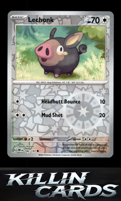 Reverse Holofoil Lechonk - 182/197 182/197 Pokemon Common SV03: Obsidian Flames