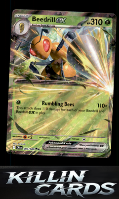 Beedrill ex - 003/086 003/086 Pokemon Double Rare ME04: Chaos Rising Card NM