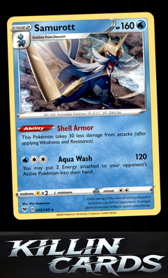 Samurott 035/185 Pokemon Rare SWSH04: Vivid Voltage Card NM