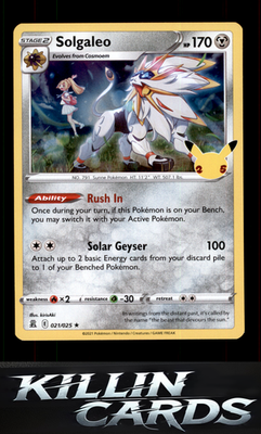 Solgaleo 021/025 Pokemon Holo Rare Celebrations Card NM
