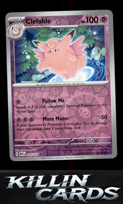 Reverse Holofoil Clefable 036/165 Pokemon Uncommon SV: Scarlet & Violet 151 Card
