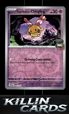 Reverse Holofoil Team Rocket's Chingling 085/182 Pokemon Common SV10: Destined R