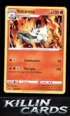 Volcarona 024/198 Pokemon Rare SWSH06: Chilling Reign Card NM