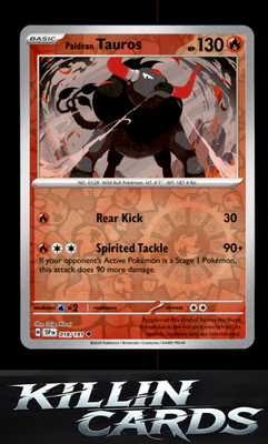 Reverse Holofoil Paldean Tauros - 018/191 018/191 Pokemon Uncommon SV08: Surging