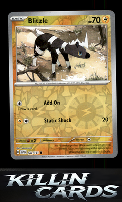Reverse Holofoil Blitzle 062/191 Pokemon Common SV08: Surging Sparks Card NM