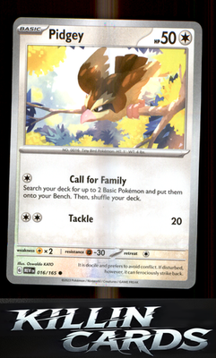 Pidgey 016/165 Pokemon Common SV: Scarlet & Violet 151 Card NM