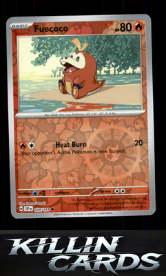 Reverse Holofoil Fuecoco 029/191 Pokemon Common SV08: Surging Sparks Card NM