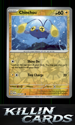 Reverse Holofoil Chinchou 020/091 Pokemon Common SV: Paldean Fates Card NM