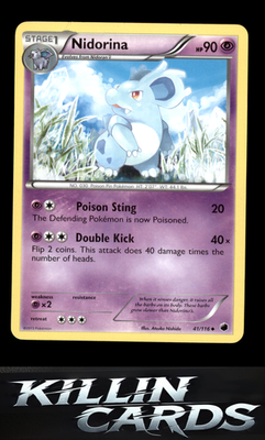 Nidorina 41/116 Pokemon Uncommon Plasma Freeze Card NM