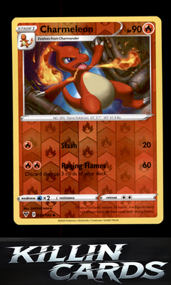 Reverse Holofoil Charmeleon 024/185 Pokemon Uncommon SWSH04: Vivid Voltage Card
