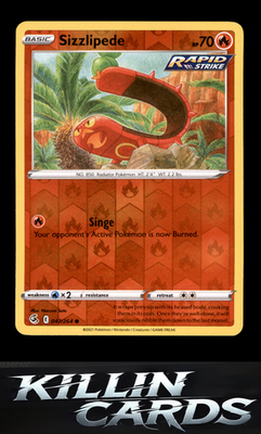 Reverse Holofoil Sizzlipede (47) 047/264 Pokemon Common SWSH08: Fusion Strike Ca